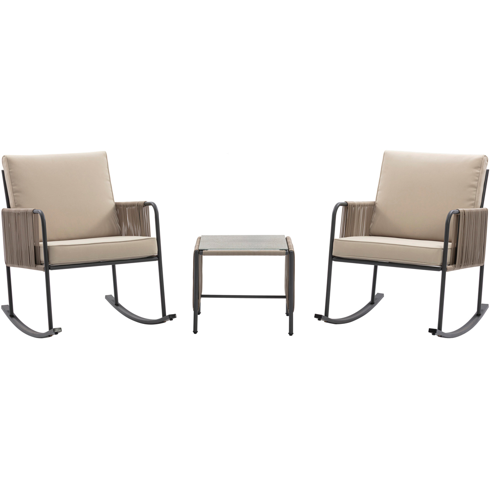 Teamson Home 2 Seater Rocking Chair Conversation Set with Cushions Image 4