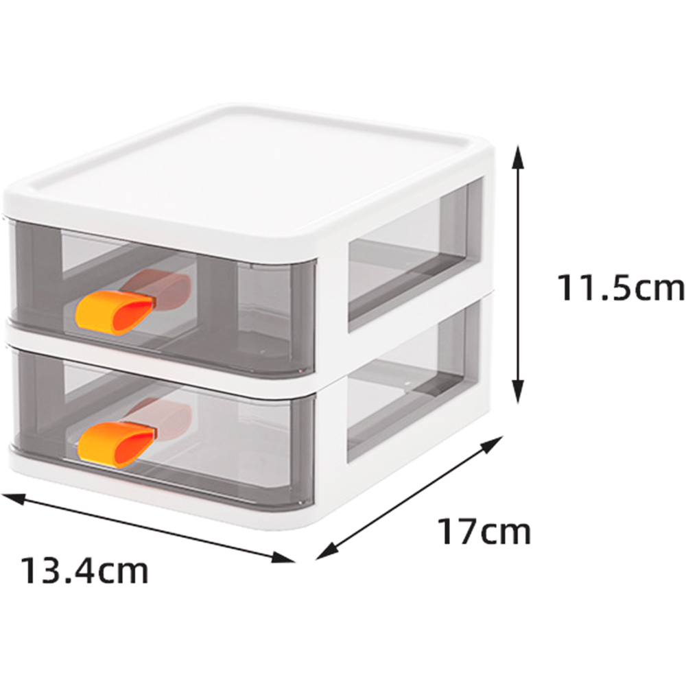 Living and Home 2 Drawer Clear White Storage Box Image 7