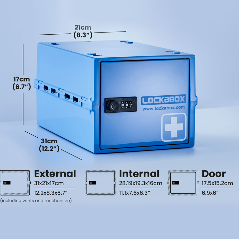 Lockabox One Medi Blue Lockable Safe Box 10.5L Image 8