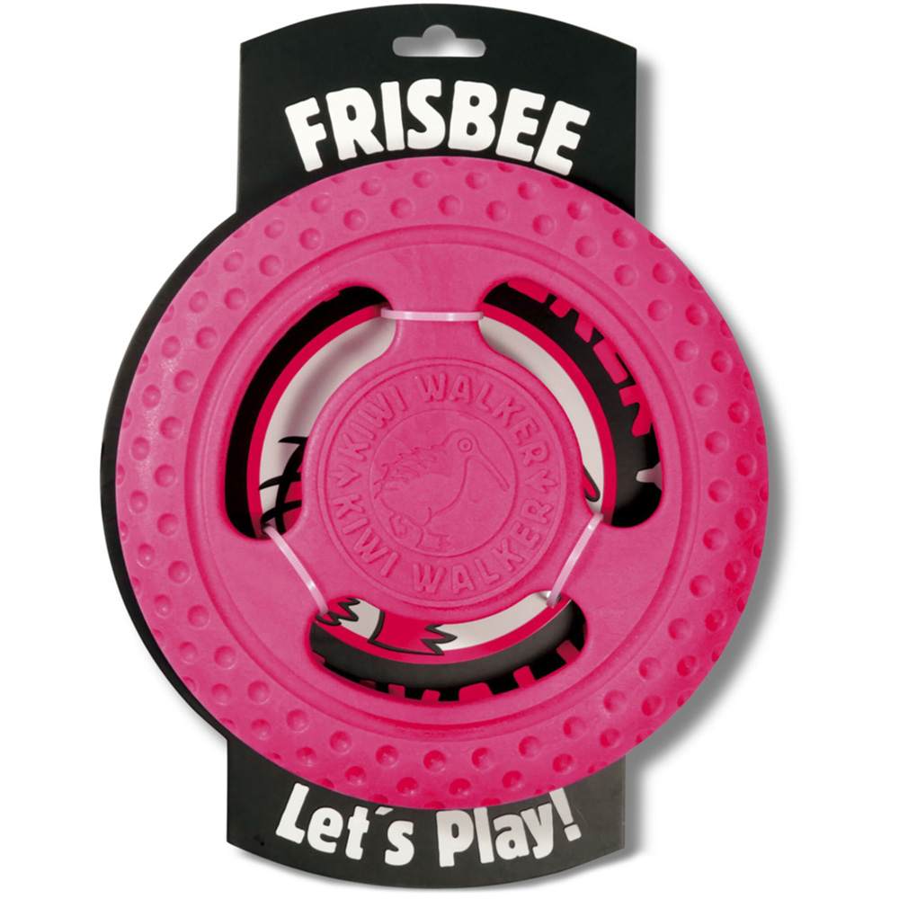 Kiwi Walker Lets Play Pink Frisbee Dog Toy Image 1