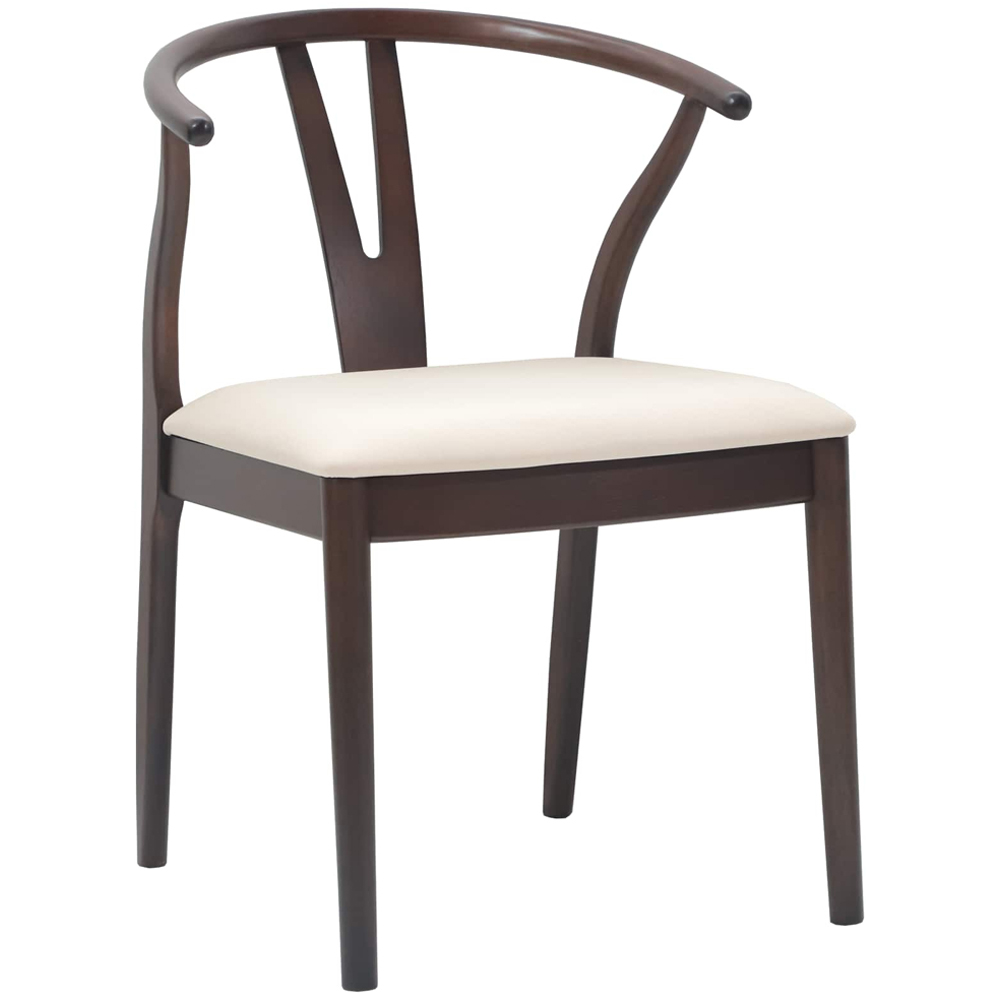 vidaXL Set of 2 Light Brown Rubberwood Vintage Dining Chairs Image 2