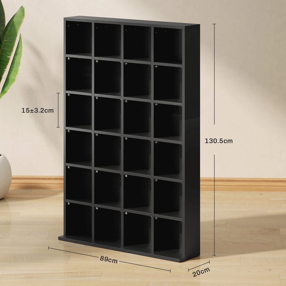 HOMCOM 32 Shelf Black Media Storage Rack Image 9