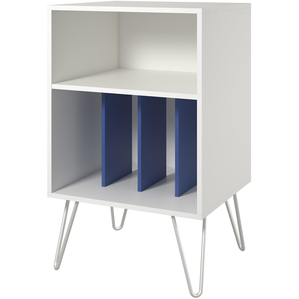 Novogratz 5 Shelf White and Blue Harmony Turntable Stand Image 2