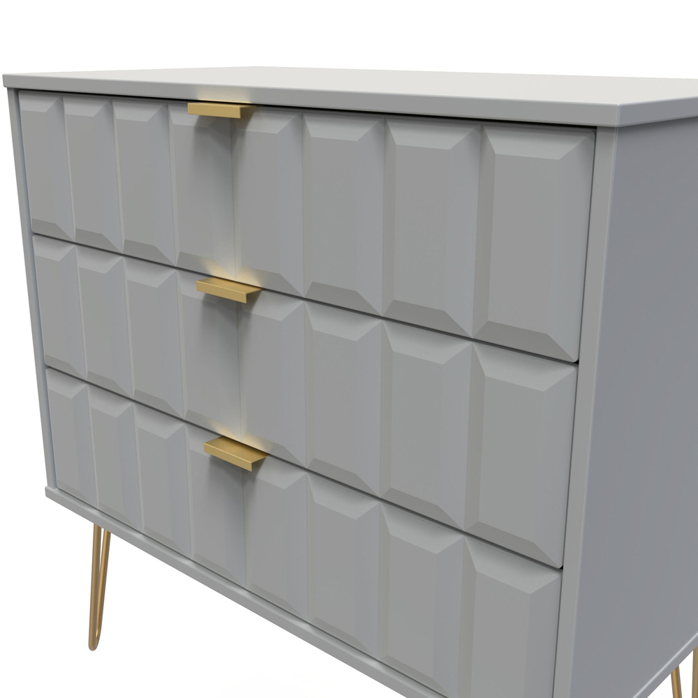 Crowndale Cube 3 Drawer Dusk Grey Chest of Drawers Ready Assembled Image 5