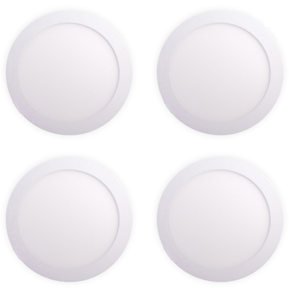 ENER-J 18W 4000K LED Panel Round Recessed Ceiling Downlight 4 Pack Image 1