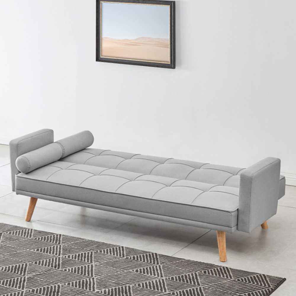 Home Detail Sarnia Double Sleeper Light Grey Fabric Sofa Bed Image 9