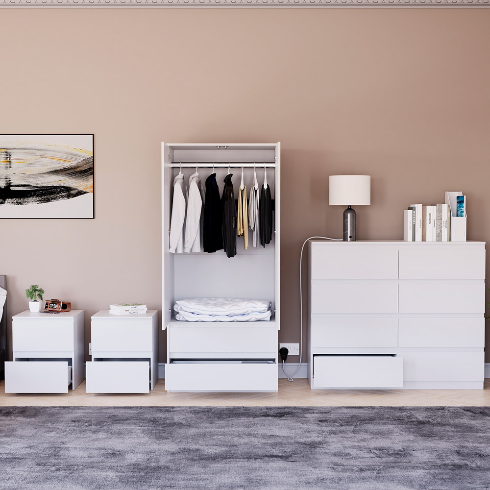 Denver White 4 Piece Bedroom Furniture Set Image 3