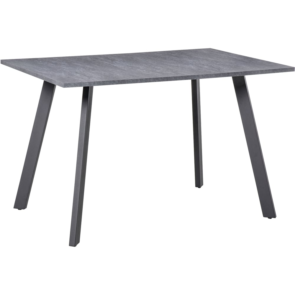 Portland Wooden 4 Seater Rectangular Dining Table Dark Grey Image 2