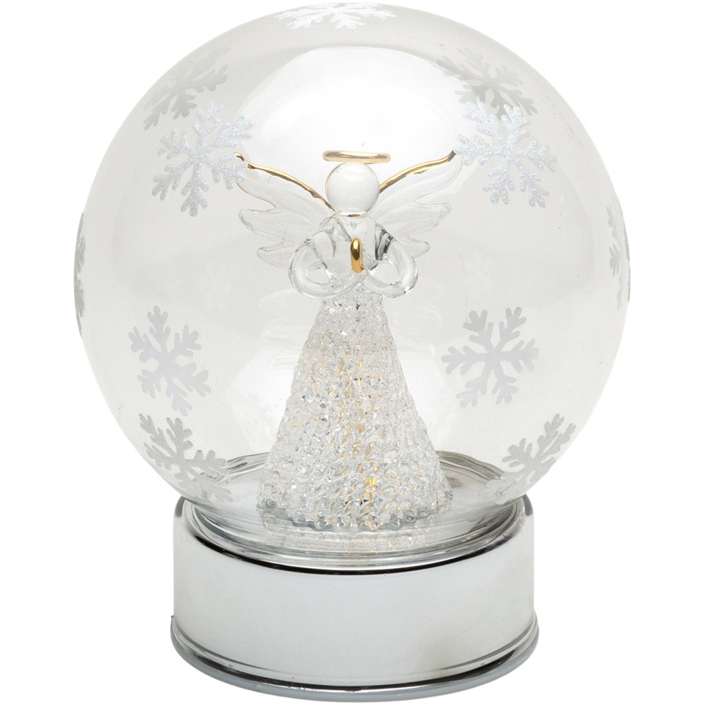 The Christmas Gift Co Silver Angel LED Glass Ball Decoration Ornament Image 2