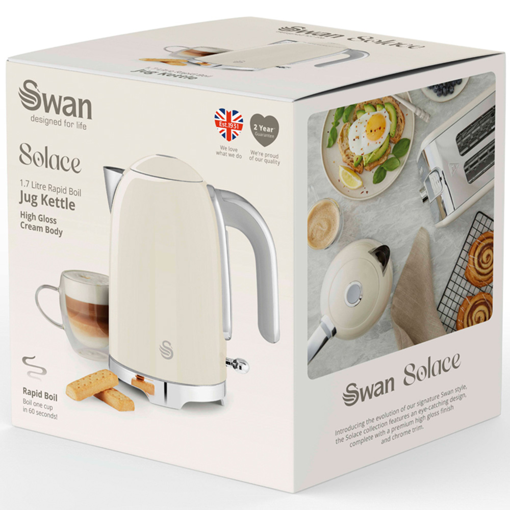 Swan Solace Cream Rapid Boil 1.7L Jug Kettle Image 2