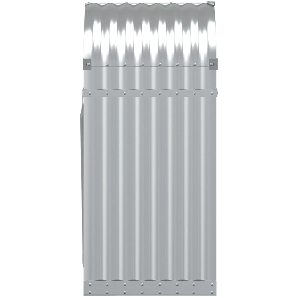 vidaXL Silver Galvanised Steel Firewood Log Holder 100 x 40 x 45cm Image 4