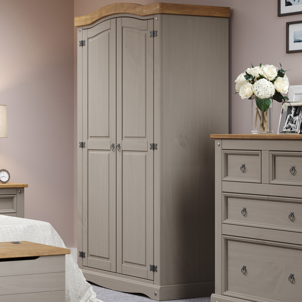 Core Products Corona 2 Door Grey Wardrobe Image 1