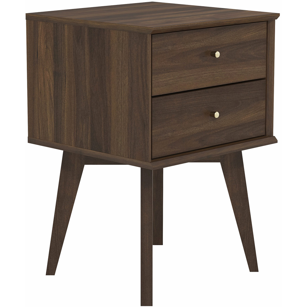 GFW Buckfast 2 Drawer Dark Brown Side Table Image 2