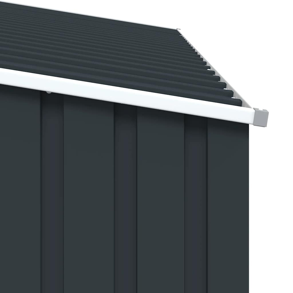 vidaXL 8 x 3.2ft Anthracite Galvanised Steel Garden Firewood Shed Image 5