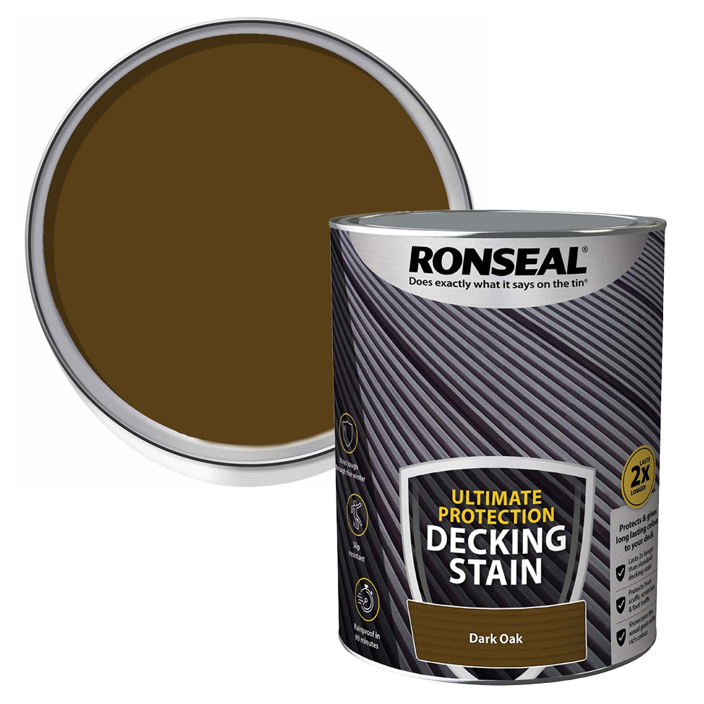Ronseal Ultimate Protection Dark Oak Decking Stain 5L Image 1