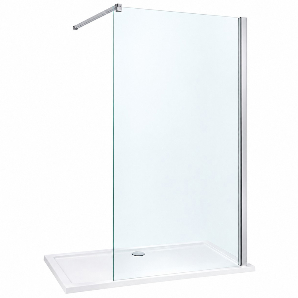 Stech Homes Walk-in Shower Screen with Shower Tray 700 x 1900mm Image 1