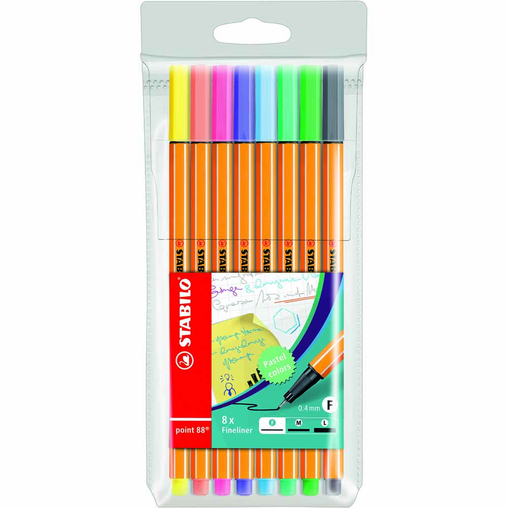 Single STABILO Point 88 Pastel Fineliners 8 Pack in Assorted styles Image