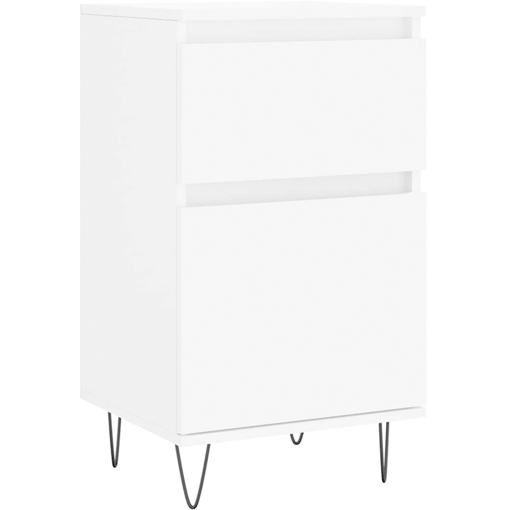 vidaXL Single Door Single Drawer White Sideboard Set of 2 Image 4