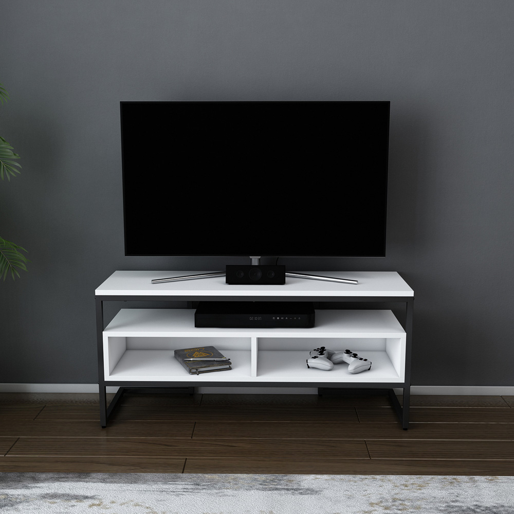 Decorotika Merrion 3 Shelf Black and White TV Unit Image 4