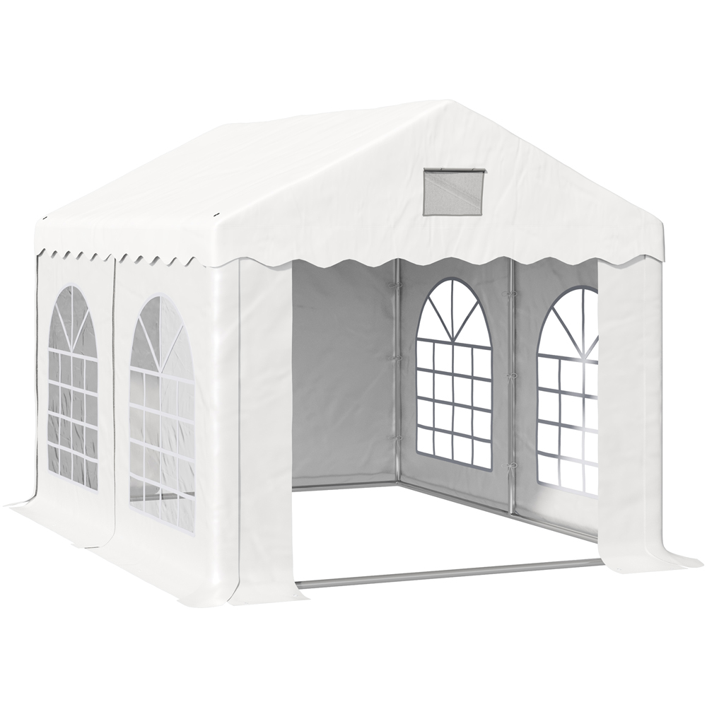 Outsunny 4 x 3m White Steel Frame Gazebo with Removable Sidewalls Image 2