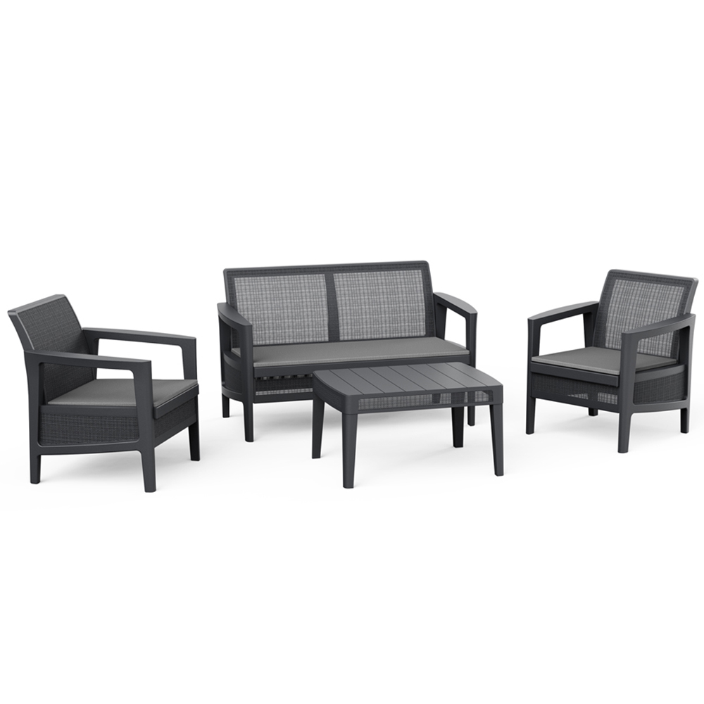 Keter Atlas 4 Seater Graphite Garden Lounge Set Image 2