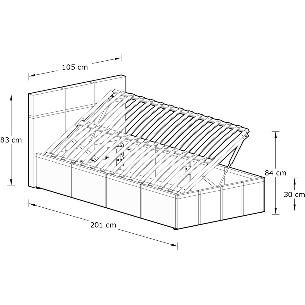 GFW Single Grey Side Lift Ottoman Bed Image 9