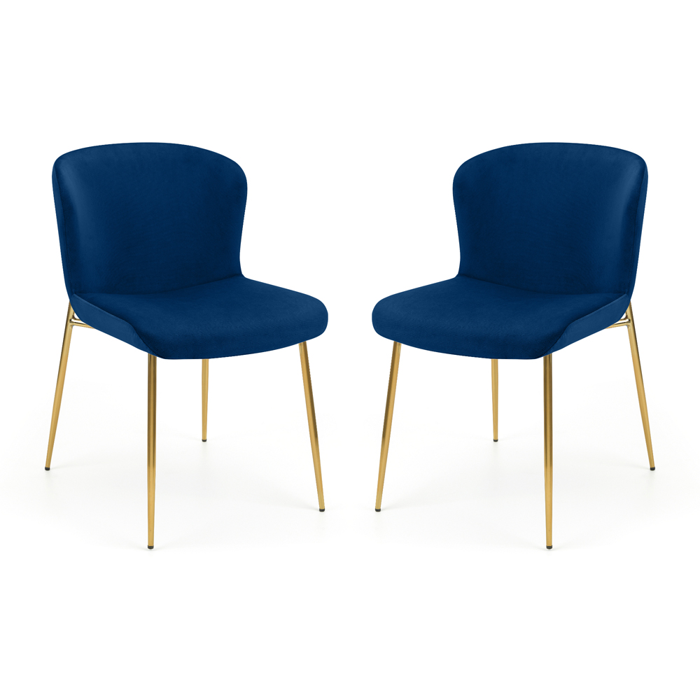 Julian Bowen Harper Set of 2 Blue Dining Chairs Image 2