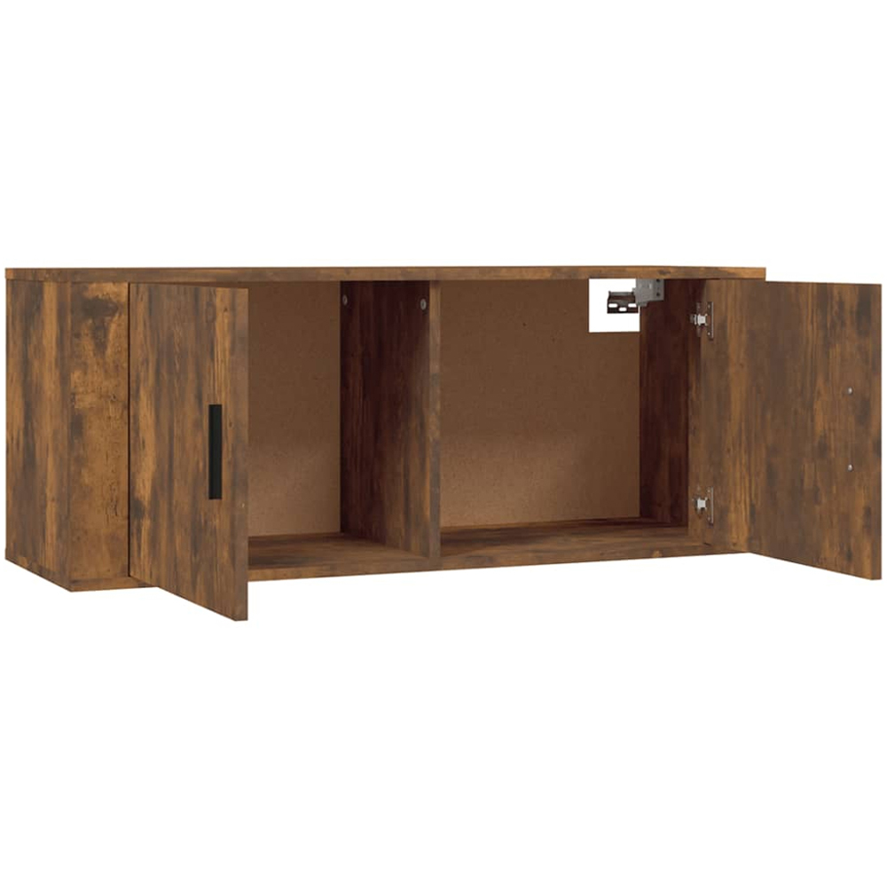 vidaXL 2 Door Smoked Oak Wide Wall Mounted TV Cabinet Image 6