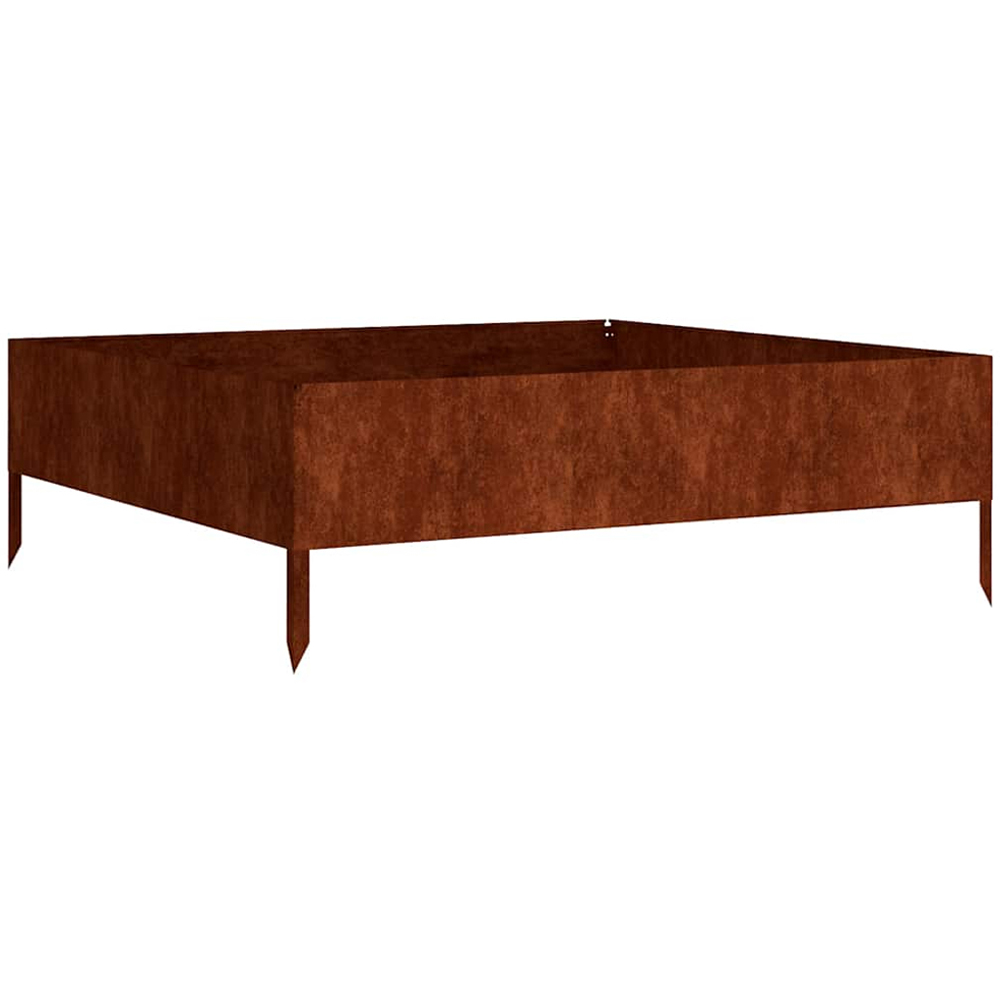 vidaXL Brown Corten Steel Raised Garden Bed 100 x 100 x 33.5cm Image 1