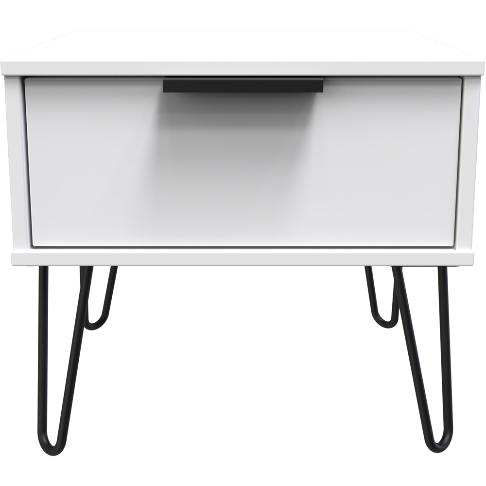 Crowndale Hong Kong Single Drawer Matt White Wide Side Table Ready Assembled Image 3