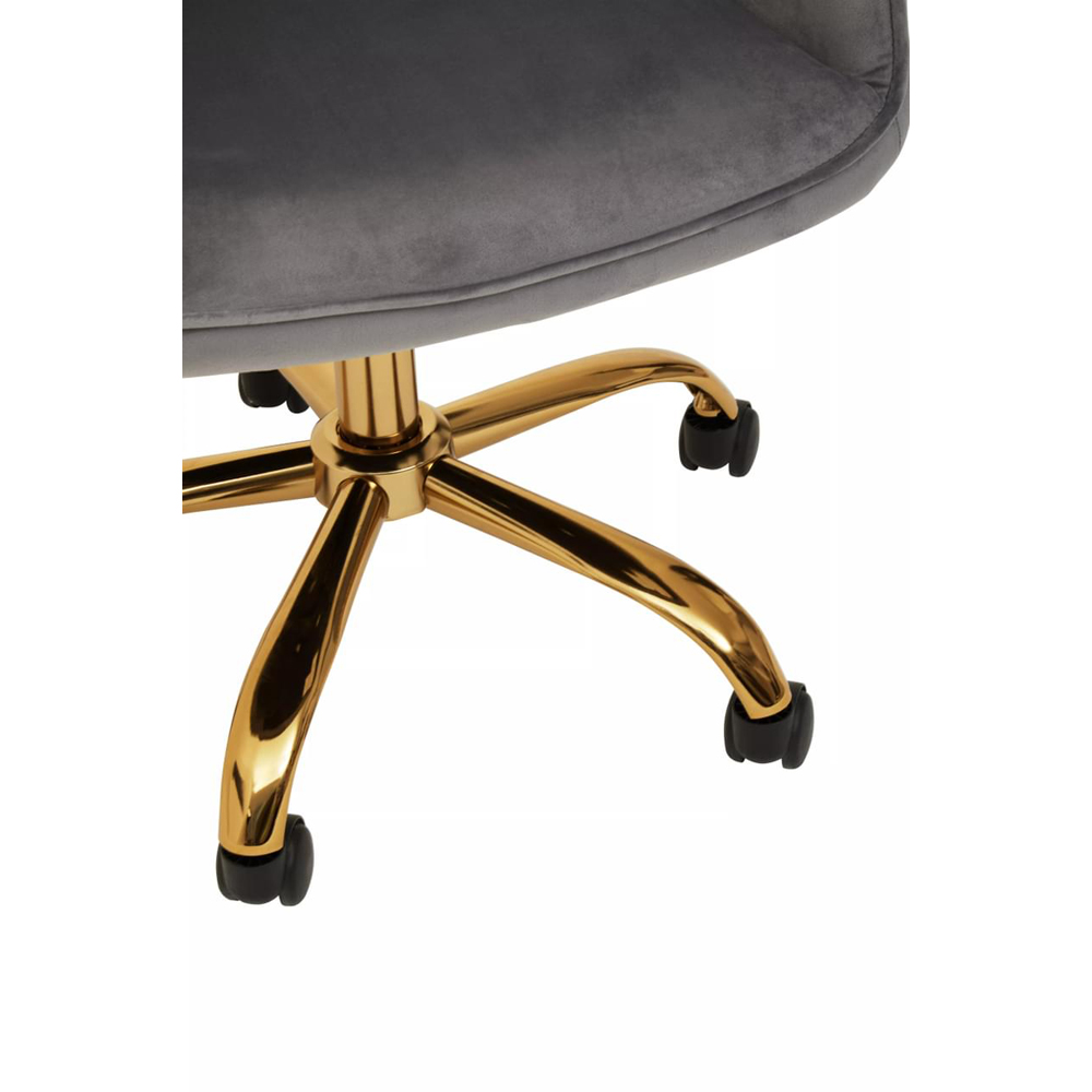 Interiors by Premier Brent Grey and Gold Swivel Home Office Chair Image 7