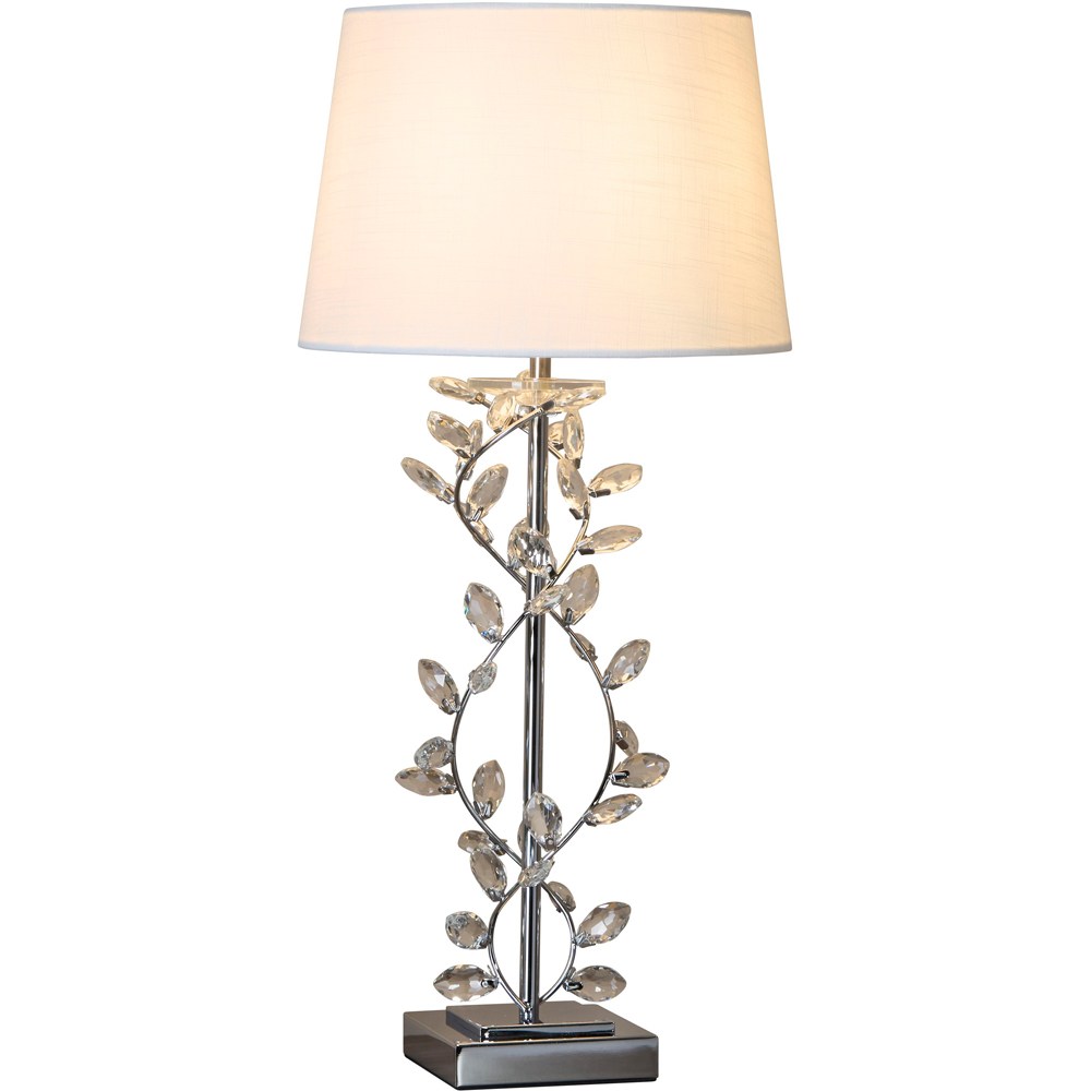 Lighting Collection Whittaker Chrome and Glass Electric Table Lamp Image 3