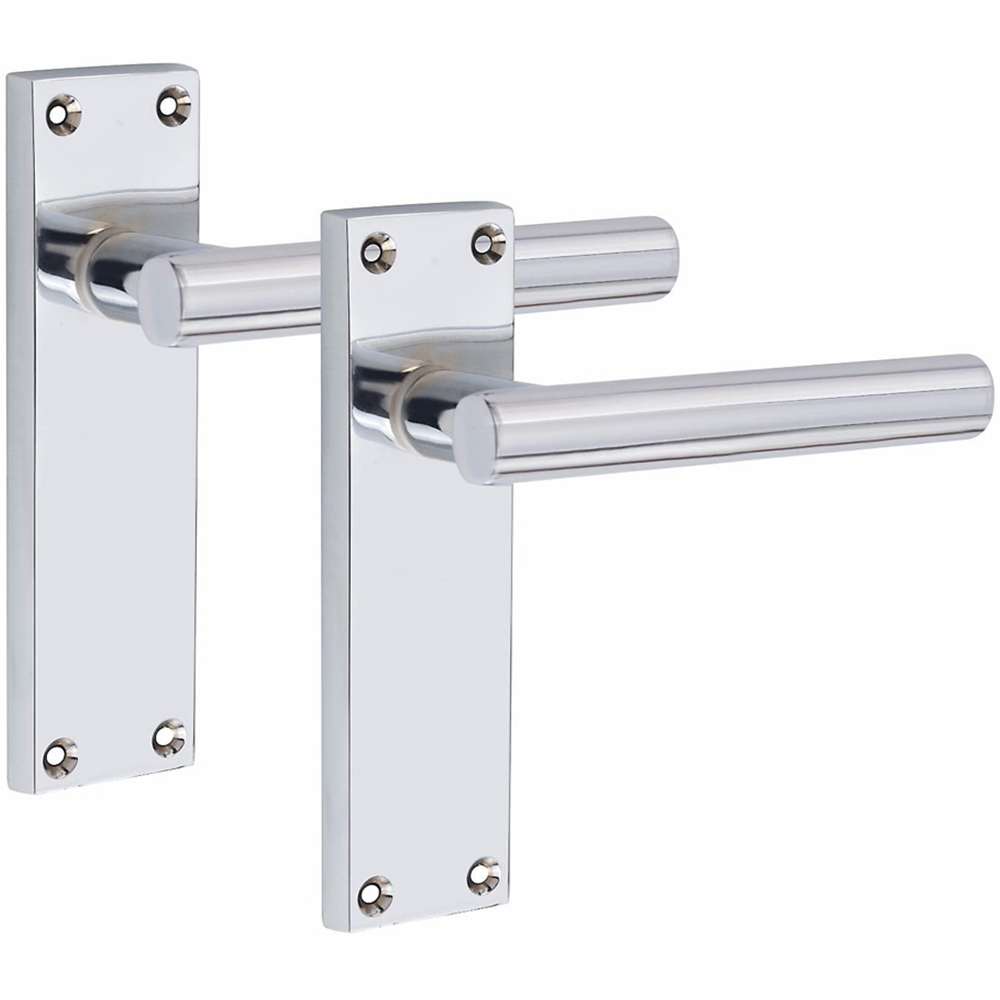 Golden Grace Victorian Straight T-Bar Polished Chrome Latch Handles Set 6 Pack Image 3