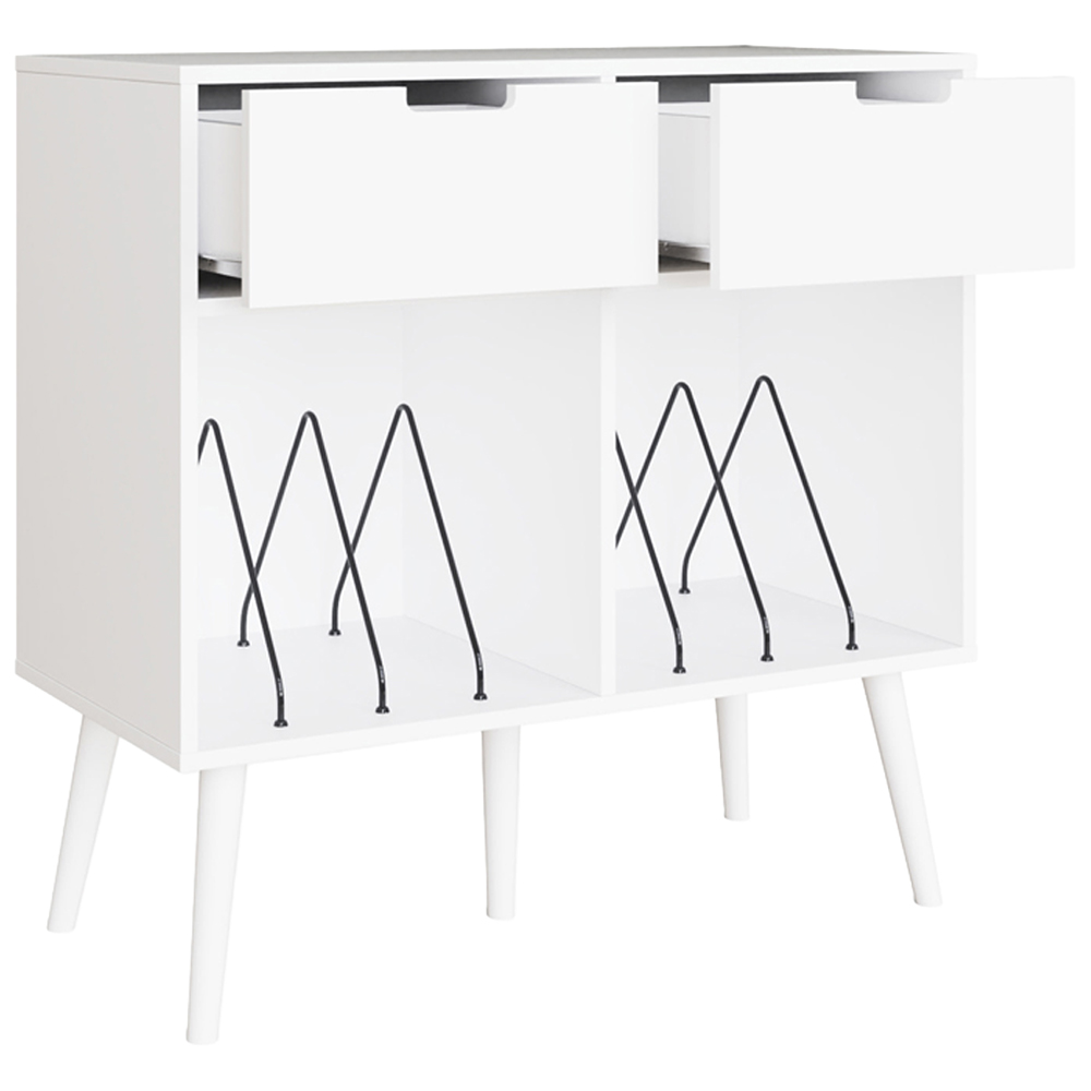 GFW Jaxon 2 Drawer 2 Shelf White Turntable Stand Image 4
