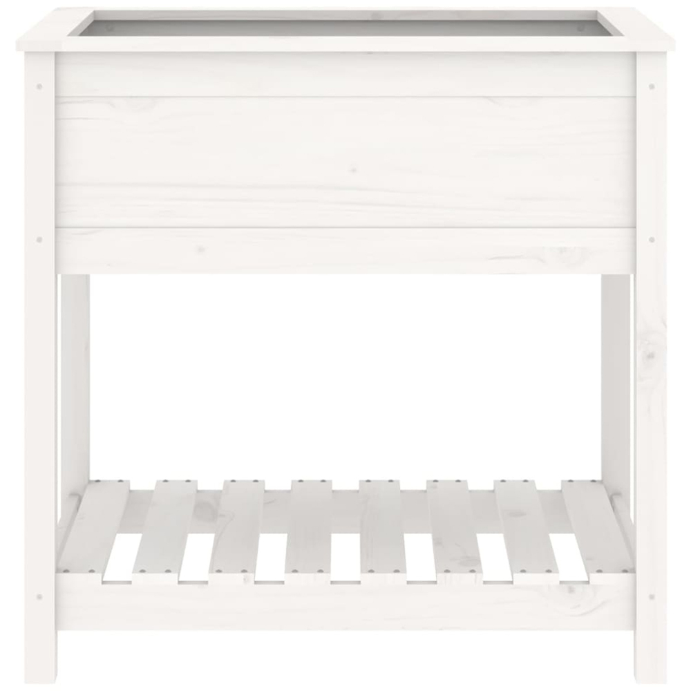 vidaXL White Solid Pine Raised Garden Planter 82.5 x 54 x 81cm Image 4