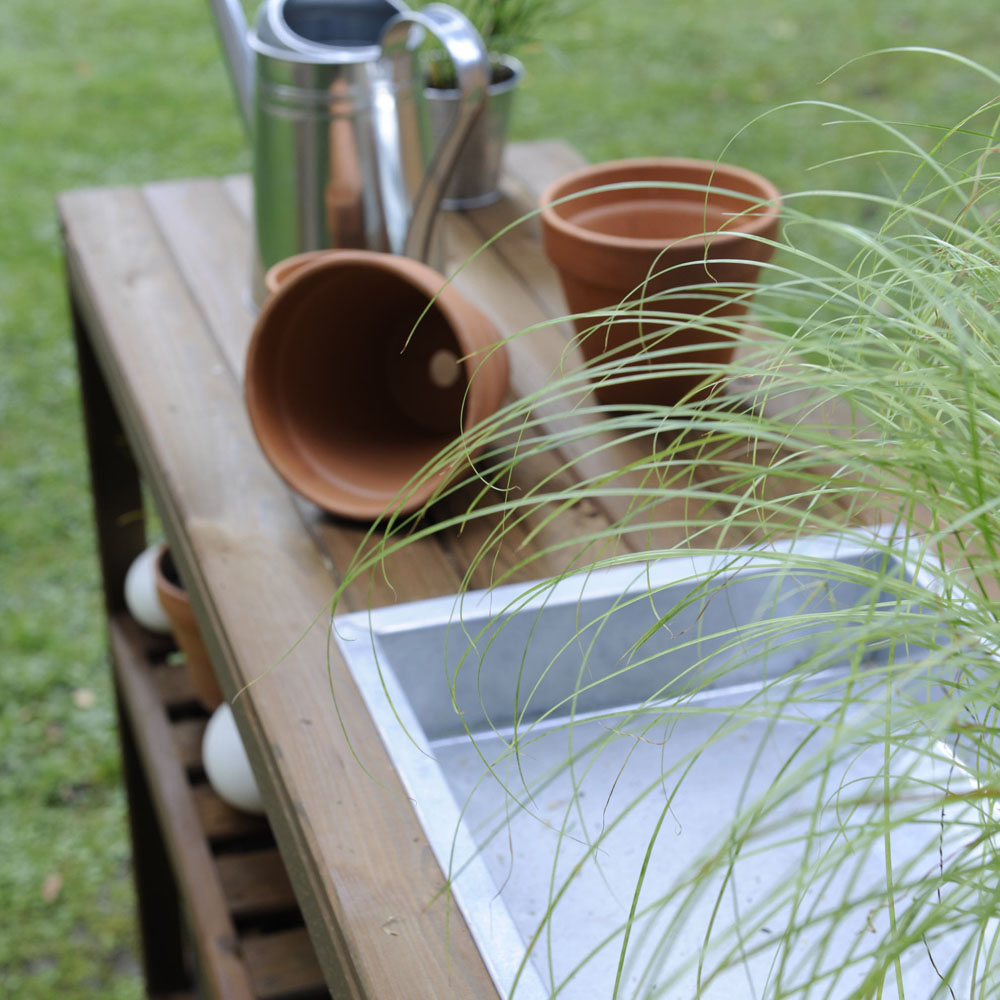 Cerland Choko Single Shelf Wooden Garden Bar with 3 Bins Image 4