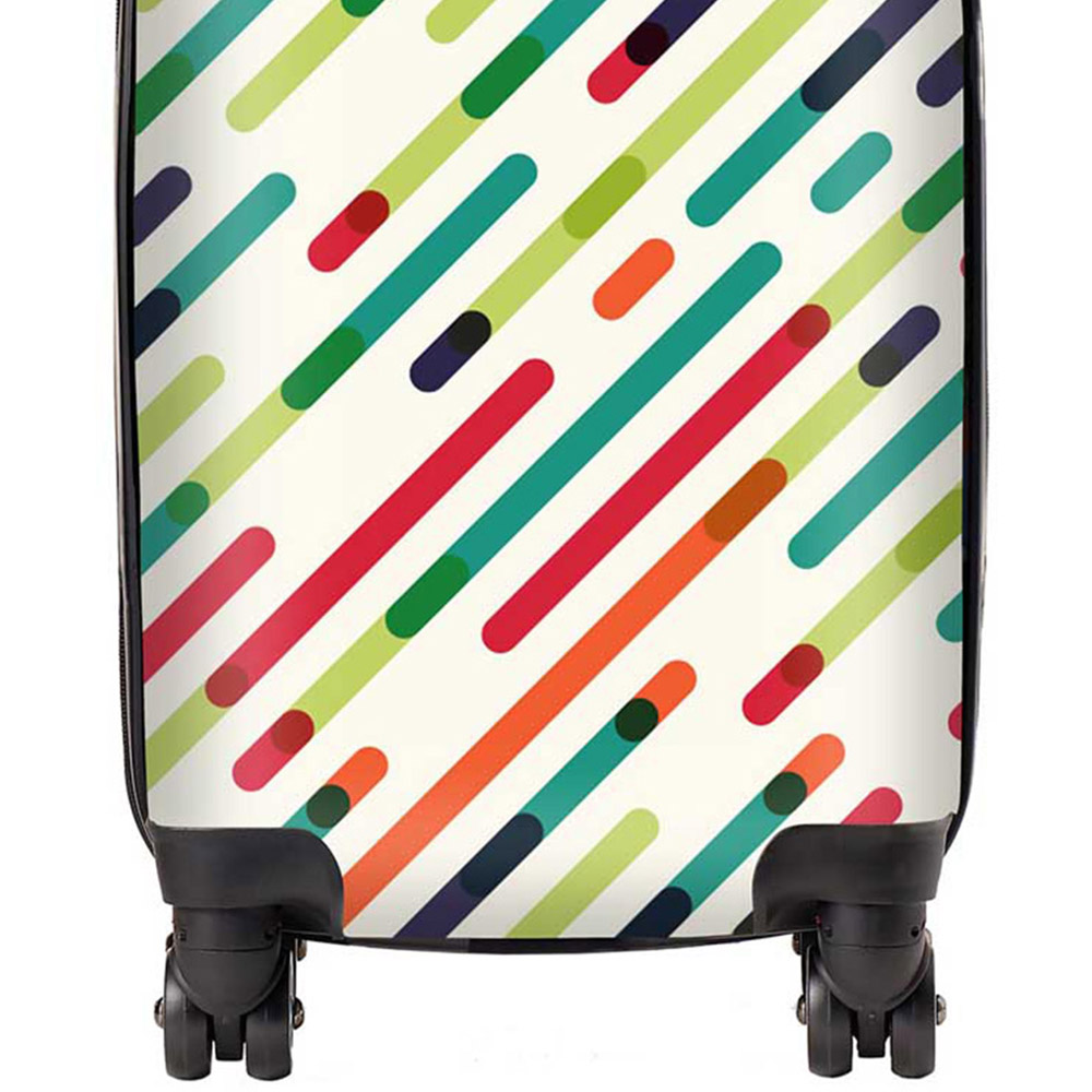 Warren Reed Designer Mini Cabin Coloured Diagonal Abstract Pattern Suitcase Image 2