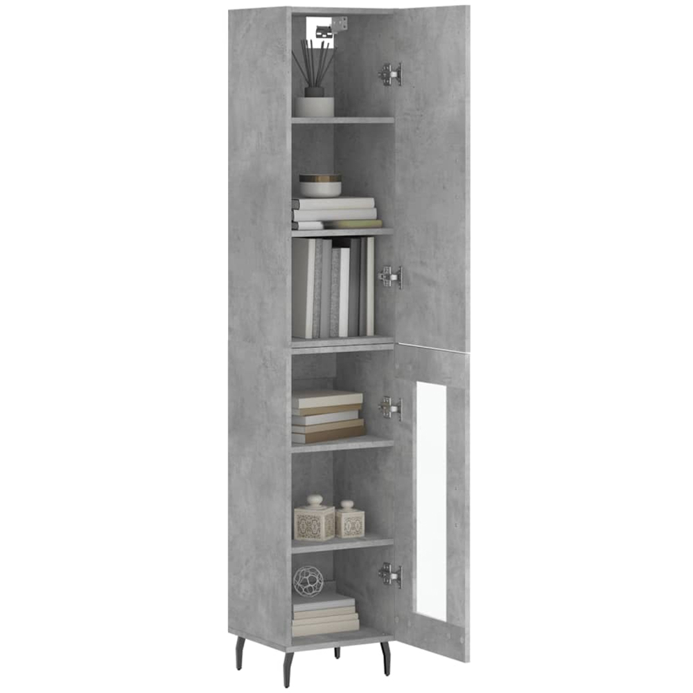 vidaXL 2 Door Concrete Grey Highboard Image 3