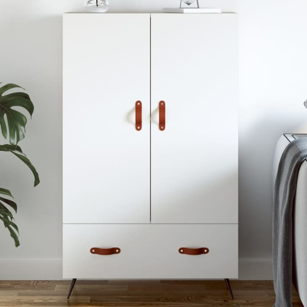 vidaXL 2 Door Single Drawer White Highboard Image 1