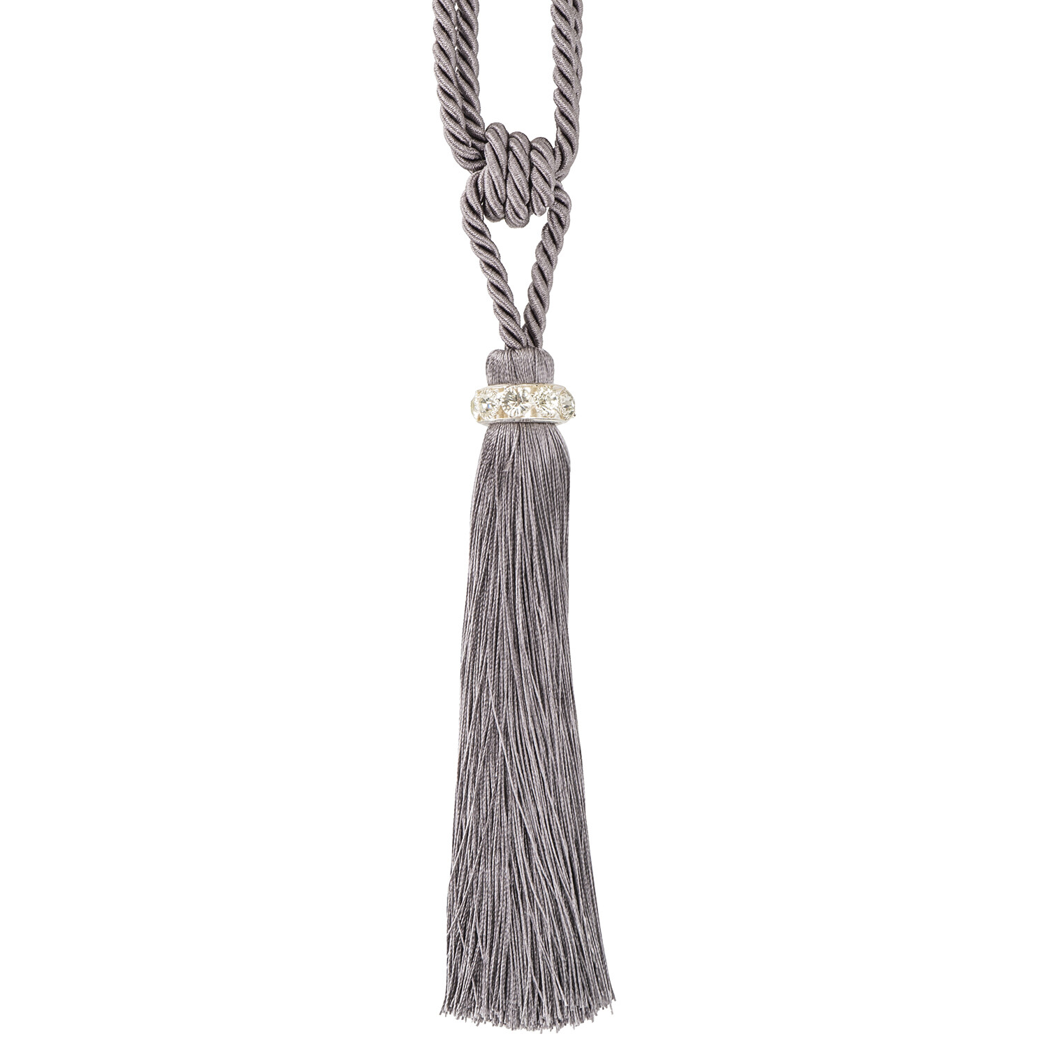 Halo Slimline Tassel Tieback - Grey Image