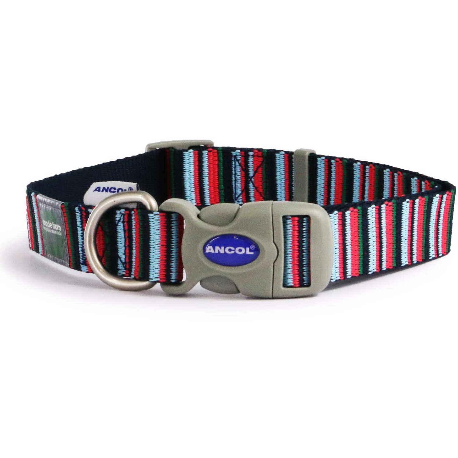 Candy Stripe Made From Dog Collar - Navy / 45 - 70cm Neck Image