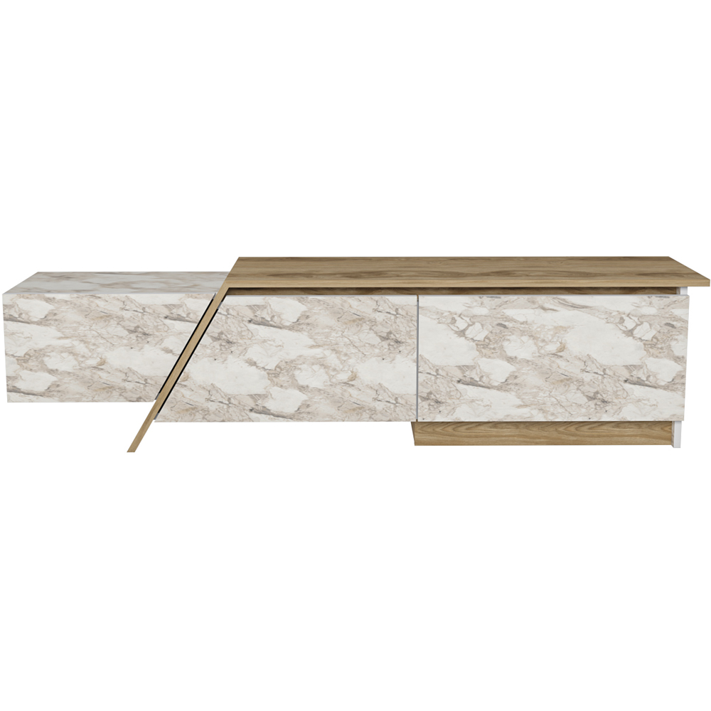 Decorotika Zonas 3 Door Oud and White Marble Effect TV Unit Image 2