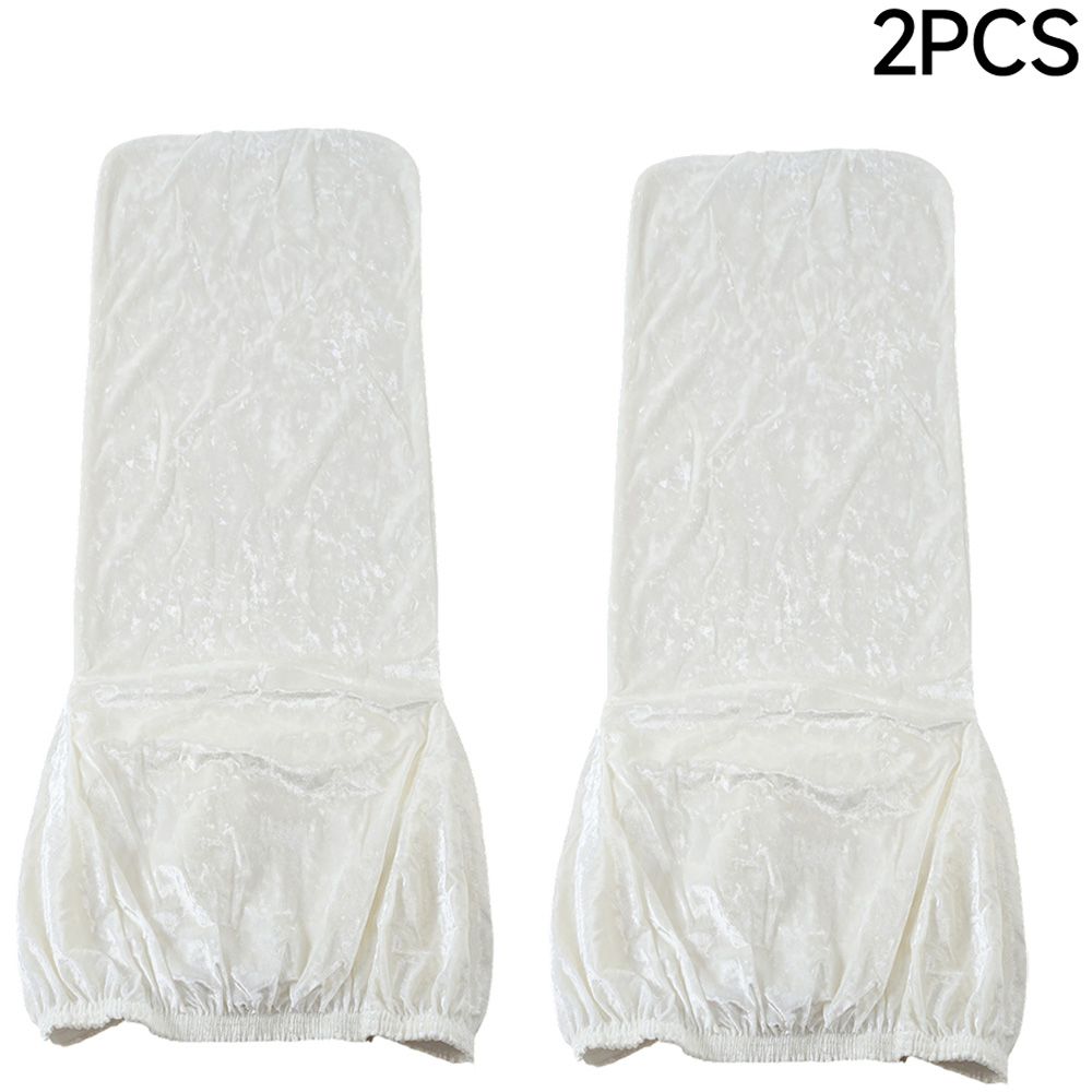 Living and Home White Dining Chair Covers with Elastic Band Set of 2 Image 7
