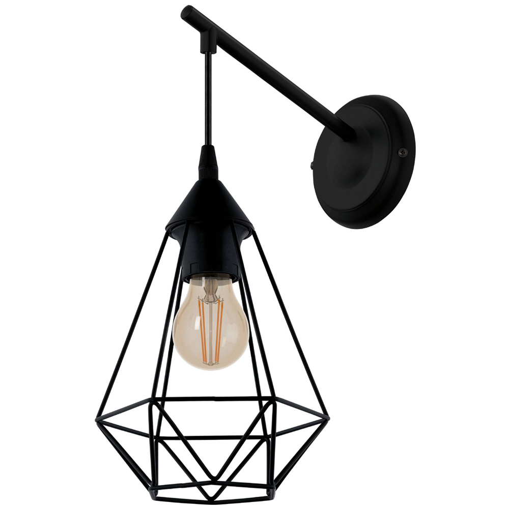 EGLO Tarbes Geo Black Steel Wall Light Image 1