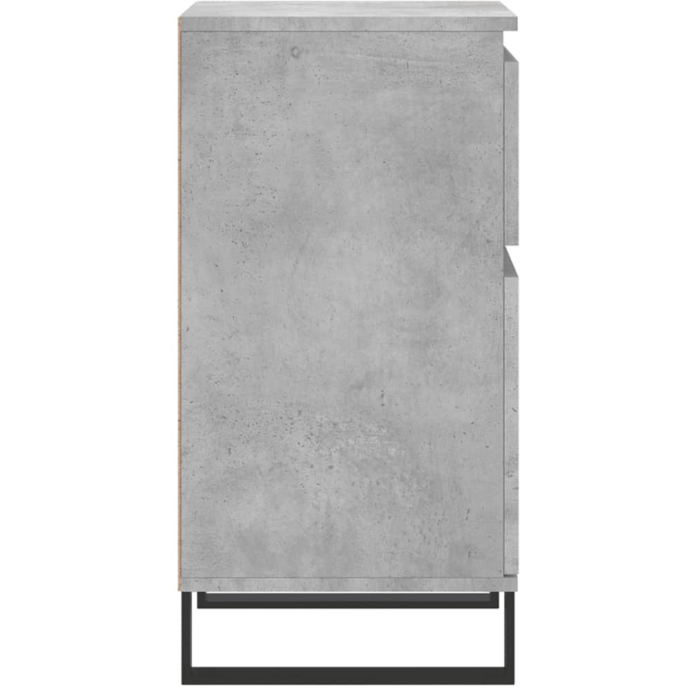 vidaXL Single Door Single Drawer Concrete Grey Wooden Sideboard Set of 2 Image 8