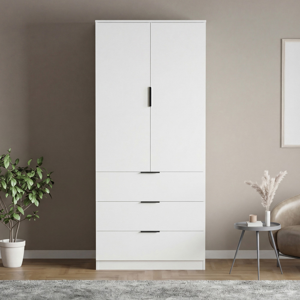 VIDA DESIGNS Trega 2 Door 3 Drawer White Wardrobe Image 3