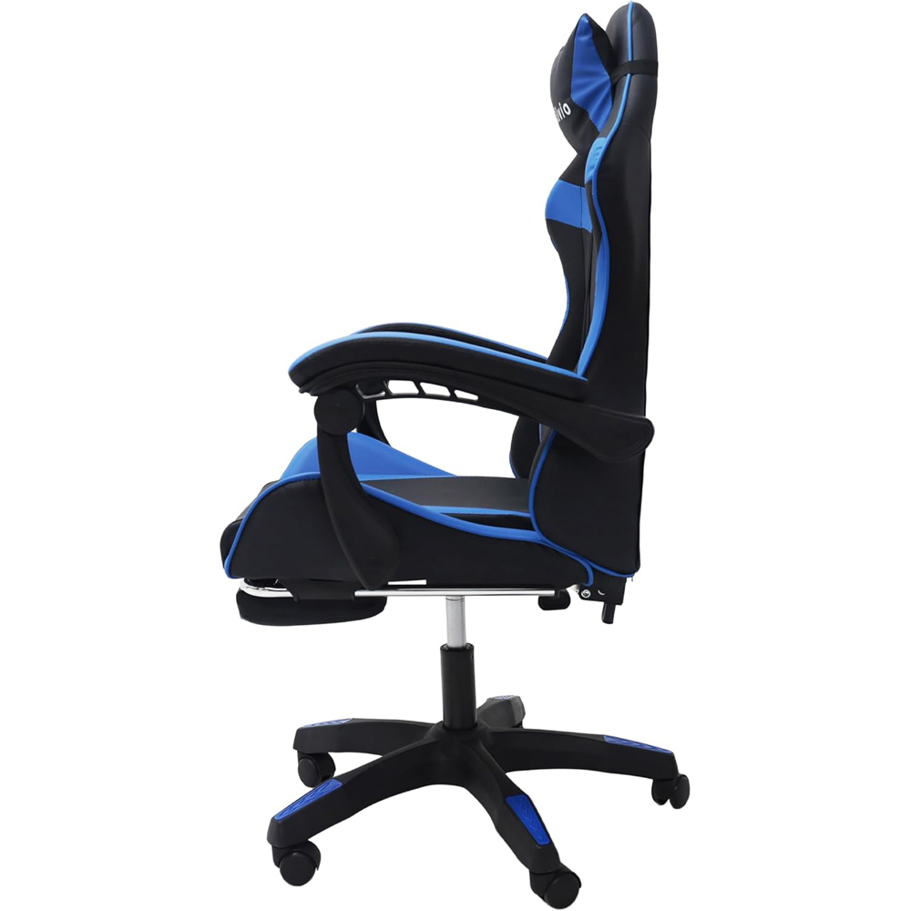 Alivio Black and Blue Ergonomic Swivel Gaming Chair with Footrest and Lumbar Support Image 4