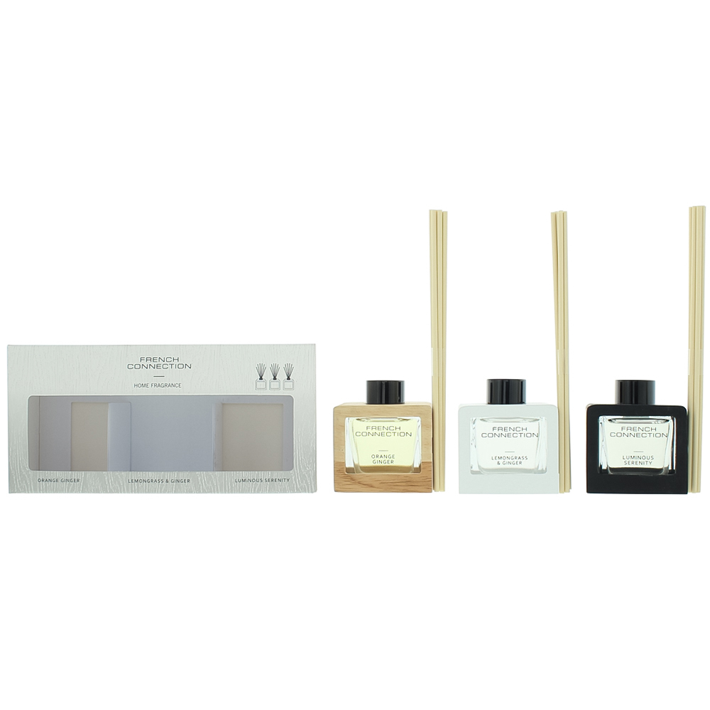 French Connection Wooden Collection Reed Diffuser 3 Piece Gift Set 50ml ...