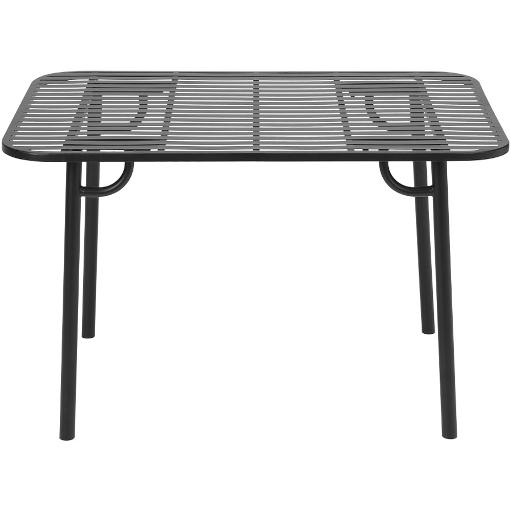 Living and Home Black Rectangular Outdoor Garden Metal Table Image 2