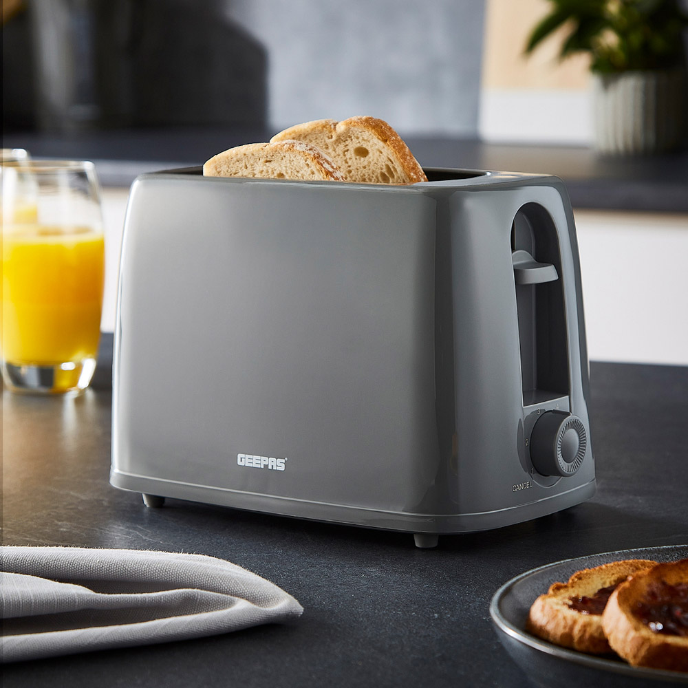 Geepas GBT36550UK-GR Grey 2 Slice Toaster 650W Image 2